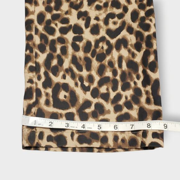 Reformation Marlon Leopard Print Crop Pants High Rise Straight Leg Sz 12 Mobwife - Picture 12 of 13